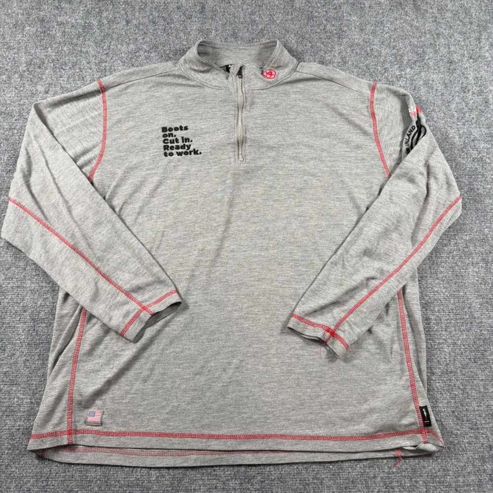 Ariat FR Shirt Mens XL Gray 1/4 Zip Flame Resistant Work The Inland Way